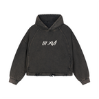 "ABOVE ALL" VINTAGE WASHED BLACK HOODIE