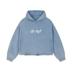 "ABOVE ALL" VINTAGE WASHED BLUE HOODIE