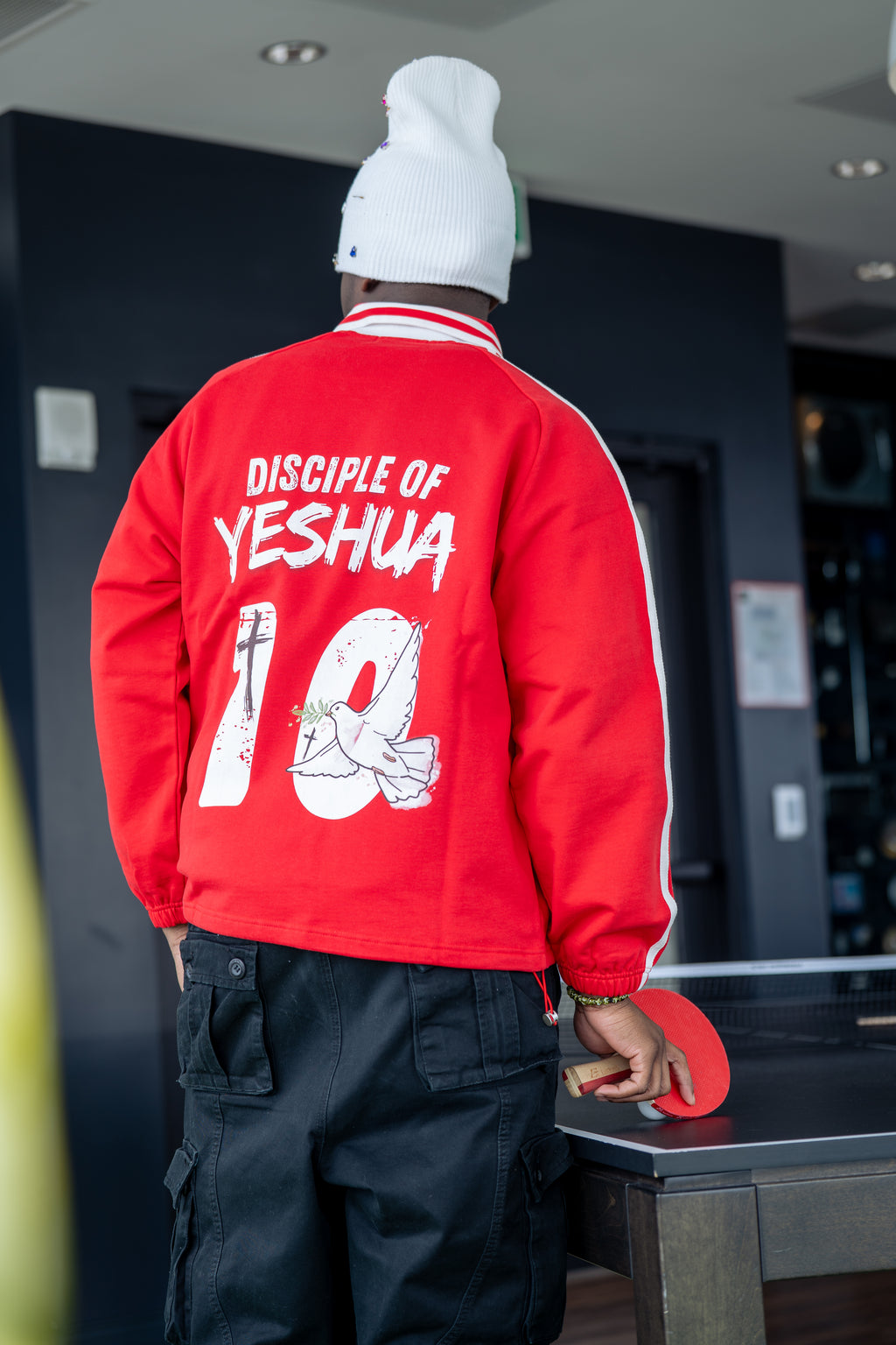 "DISCIPLE OF YESHUA"  RED LONG SLEEVE POLO