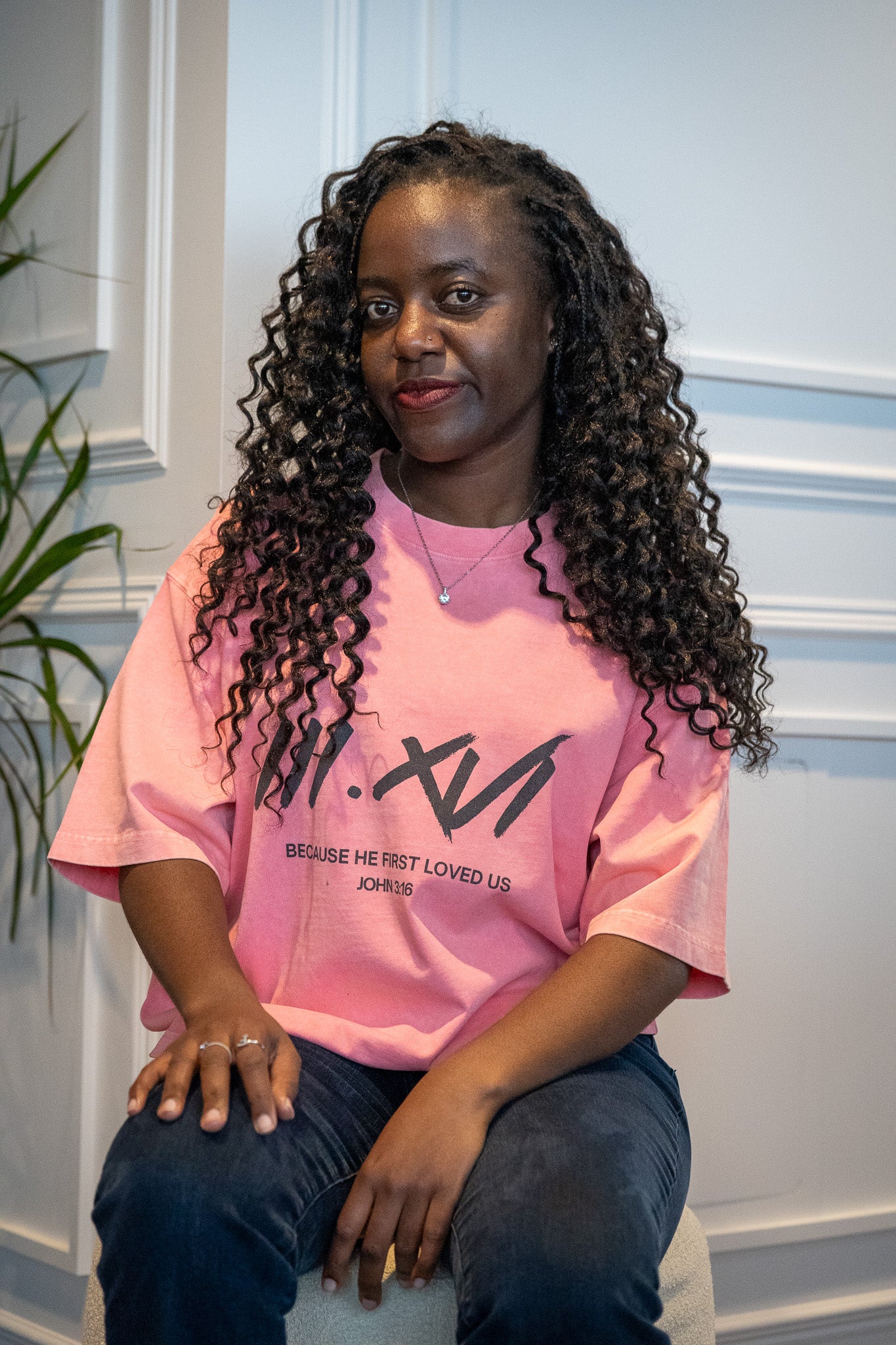 "JOHN 3:16" PINK WASH BOXY COTTON T-SHIRT