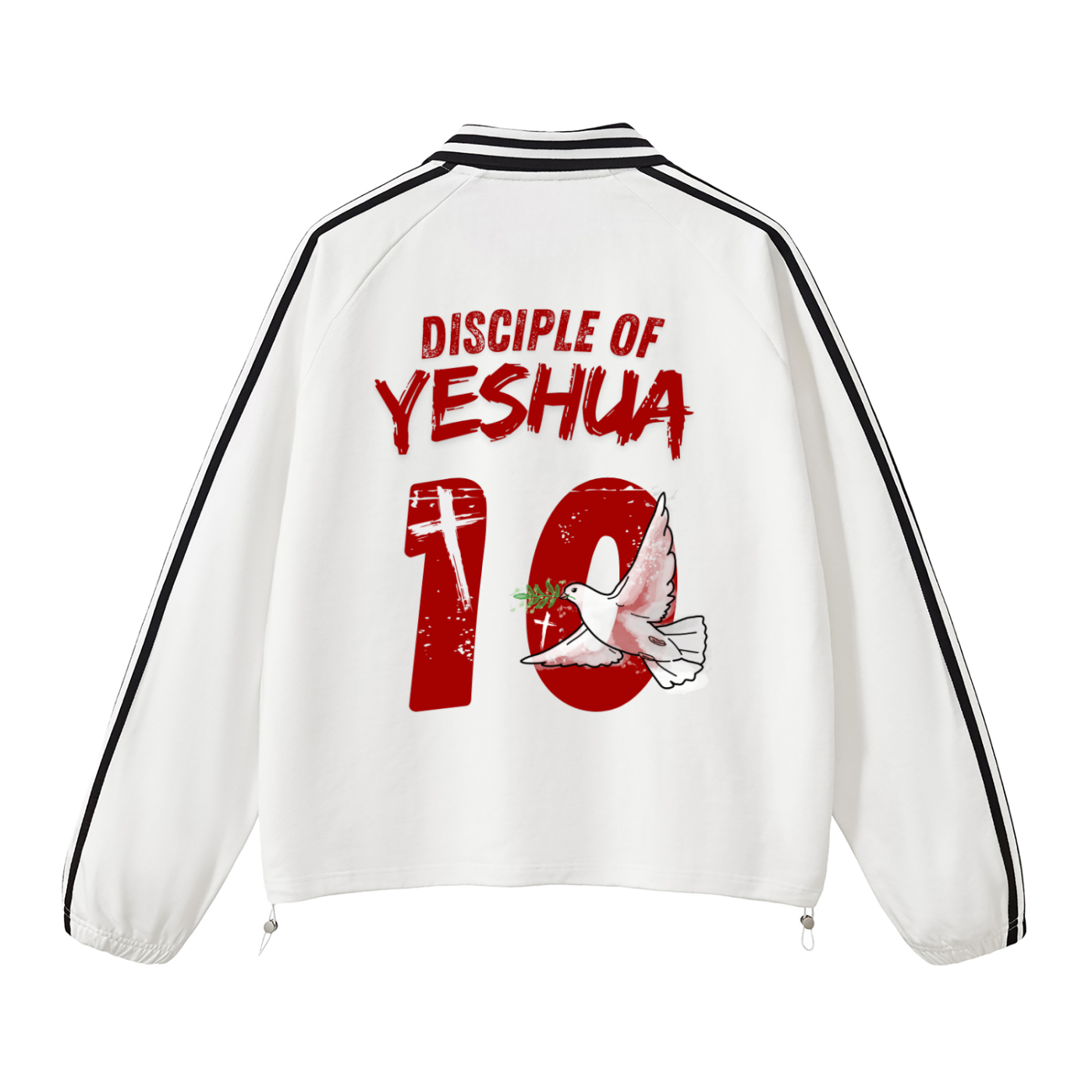 "DISCIPLE OF YESHUA"  WHITE LONG SLEEVE POLO
