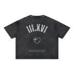 "JOHN 3:16" BLACK WASH BOXY COTTON T-SHIRT